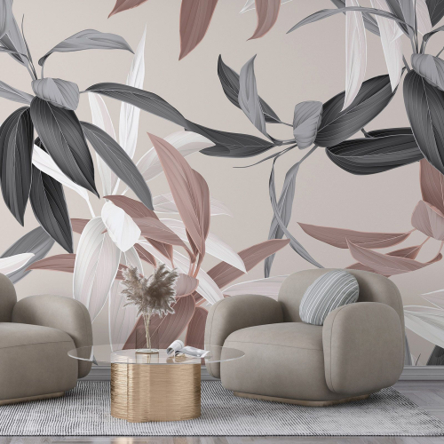 Papier peint panoramique - Feuilles tropicales