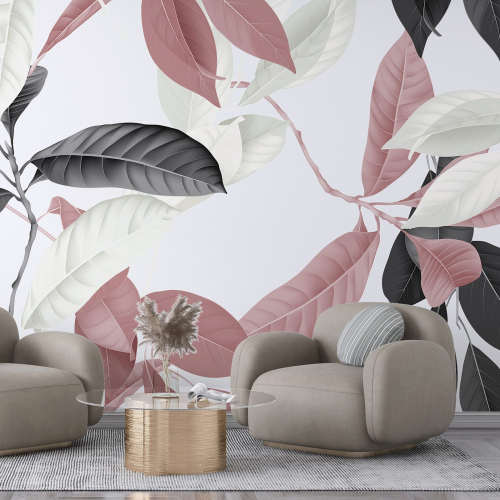 Papier peint panoramique - Feuilles tropicales