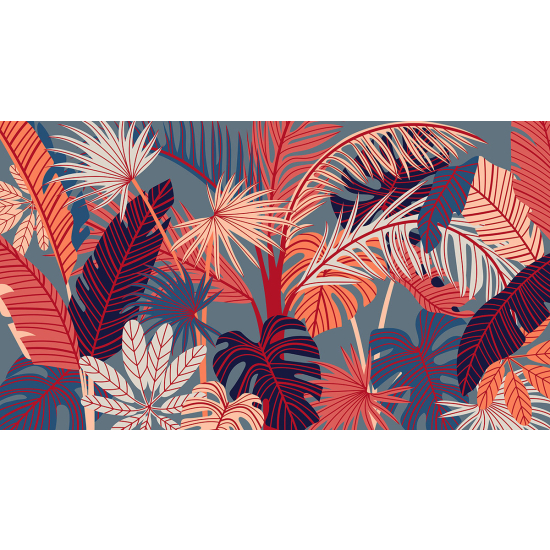 Papier peint panoramique - Feuilles tropicales