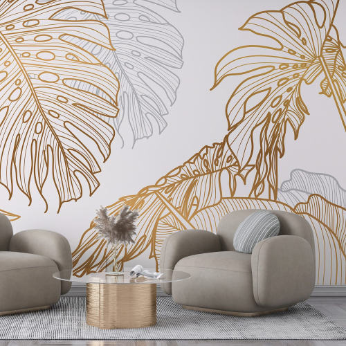 Papier peint panoramique - Feuilles tropicales