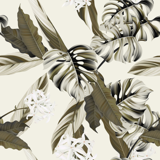Papier peint panoramique - Feuilles tropicales