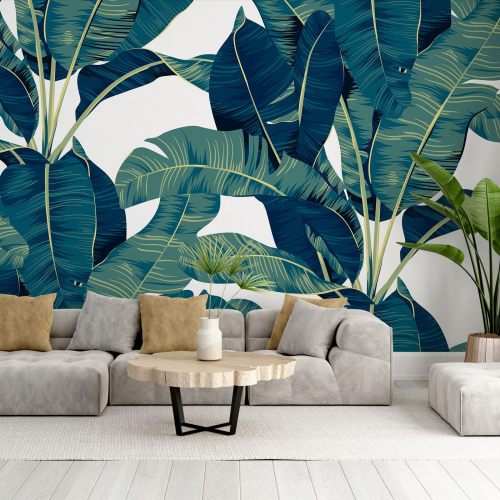 Papier peint panoramique - Feuilles tropicales