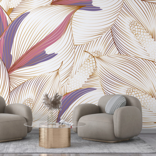 Papier peint panoramique - Feuilles tropicales