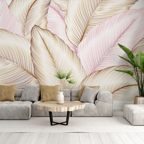 Papier peint panoramique - Feuilles tropicales