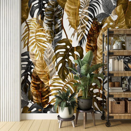 Papier peint panoramique - Feuilles tropicales