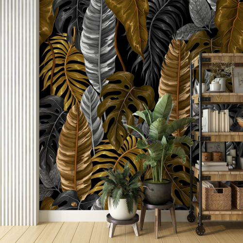 Papier peint panoramique - Feuilles tropicales