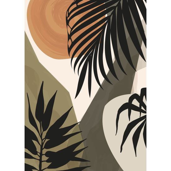Papier peint panoramique - Feuilles tropicales