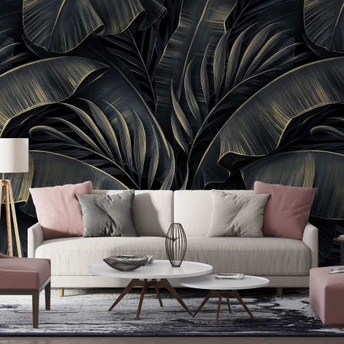 Papier peint panoramique - Feuilles tropicales