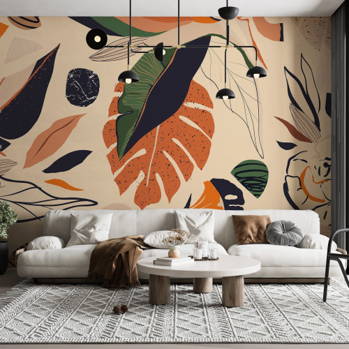 Papier peint panoramique - Feuilles Tropicales