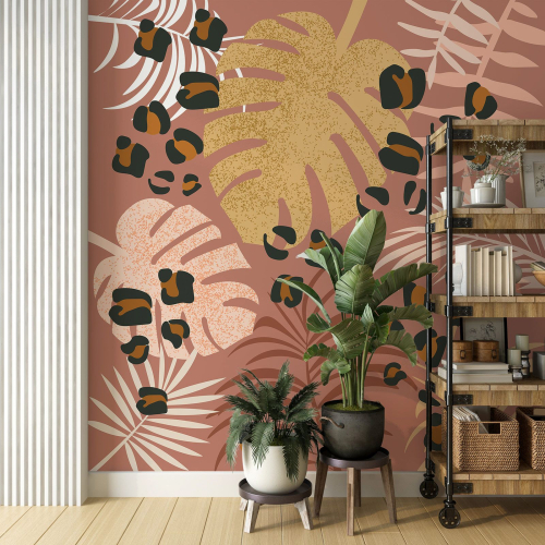 Papier peint panoramique - Feuilles Tropicales