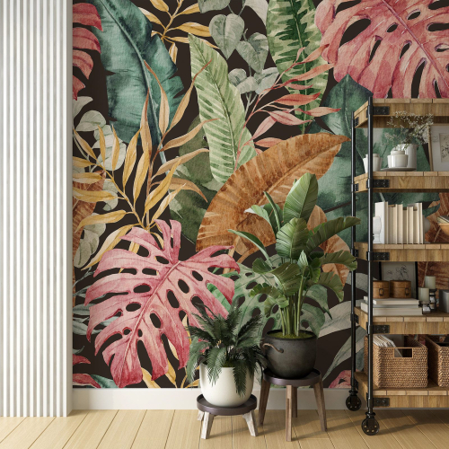 Papier peint panoramique - Feuilles Tropicales