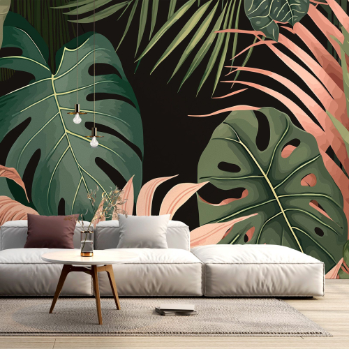 Papier peint panoramique - Feuilles Tropicales