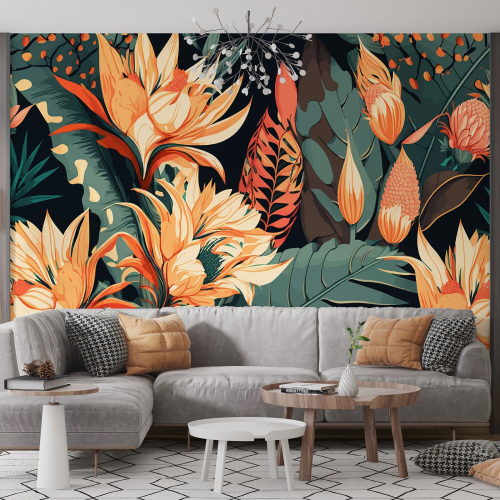 Papier peint panoramique - Feuilles Tropicales