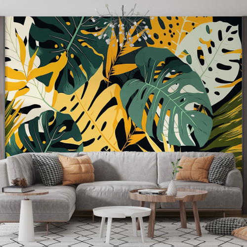 Papier peint panoramique - Feuilles Tropicales