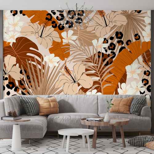 Papier peint panoramique - Feuilles tropicales