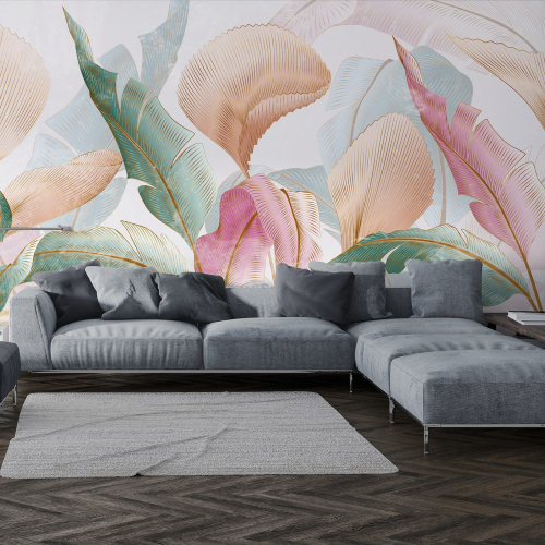 Papier peint panoramique - Feuilles tropicales