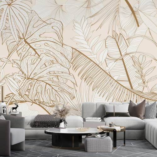 Papier peint panoramique - Feuilles Tropicales