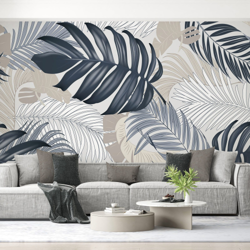 Papier peint panoramique - Feuilles Tropicales