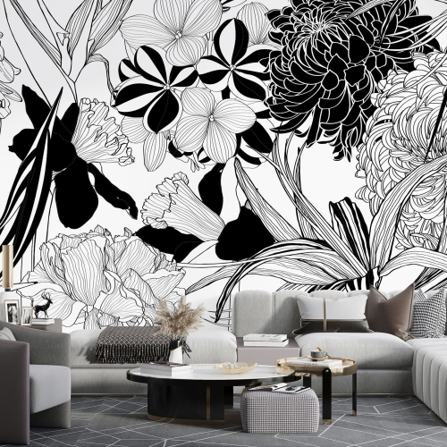 Papier peint panoramique - Feuilles Tropicales