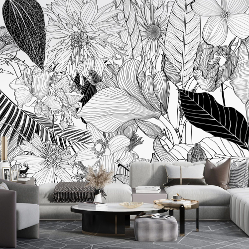 Papier peint panoramique - Feuilles Tropicales