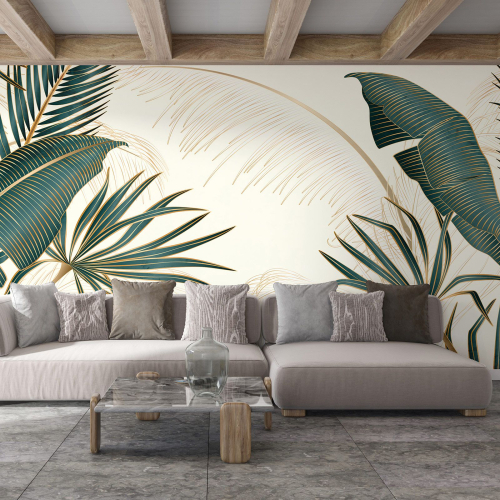 Papier peint panoramique - Feuilles Tropicales