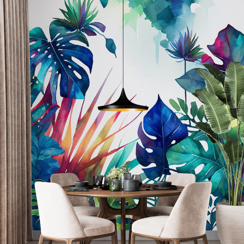 Papier peint panoramique - Feuilles tropicales
