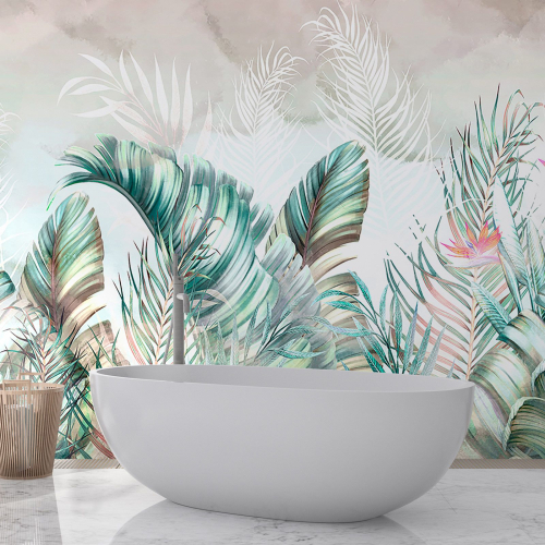 Papier peint panoramique - Feuilles Tropicales