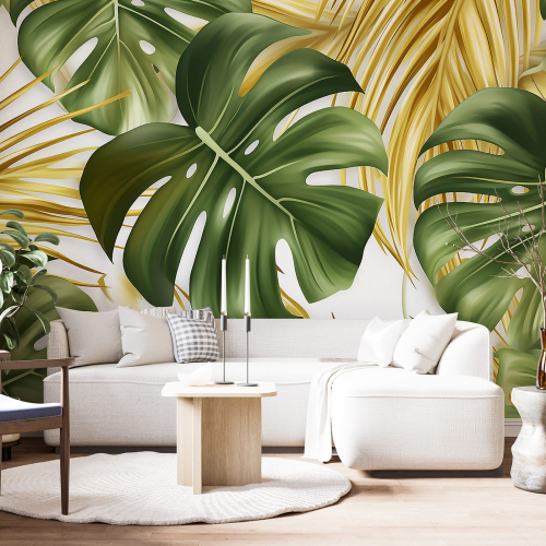 Papier peint panoramique - Feuilles Tropicales