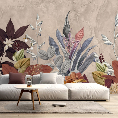 Papier peint panoramique - Feuilles Tropicales