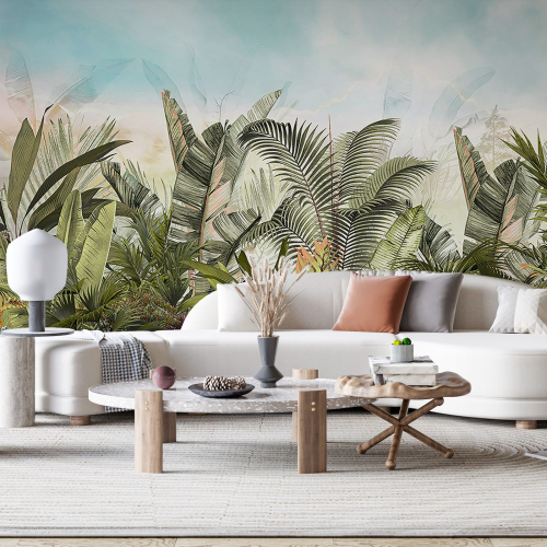 Papier peint panoramique - Feuilles Tropicales