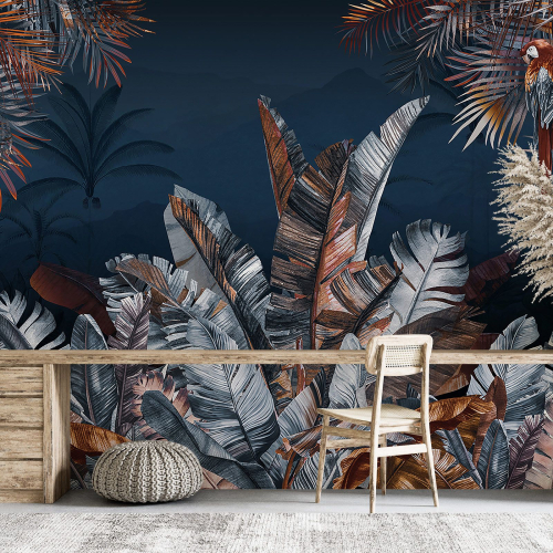 Papier peint panoramique - Feuilles Tropicales