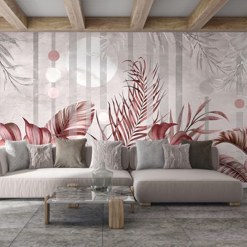 Papier peint panoramique - Feuilles Tropicales
