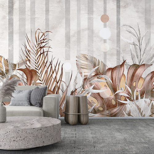 Papier peint panoramique - Feuilles Tropicales