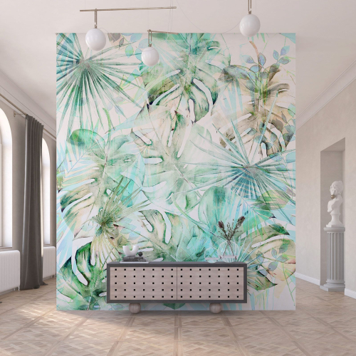 Papier peint panoramique - Feuilles Tropicales