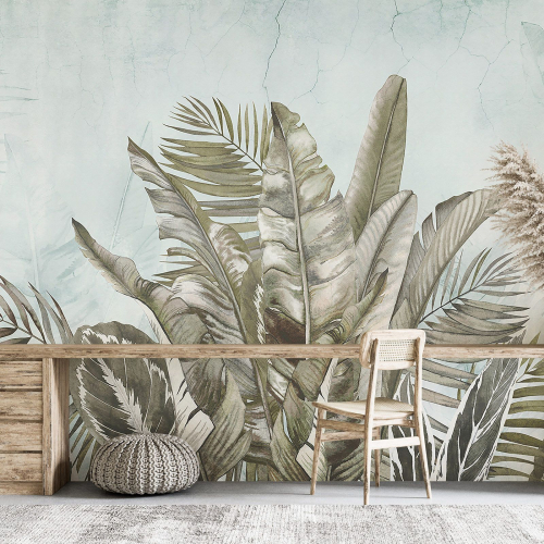 Papier peint panoramique - Feuilles Tropicales
