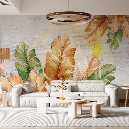 Papier peint panoramique - Feuilles Tropicales