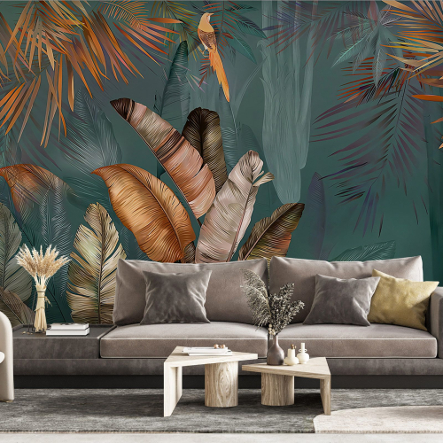 Papier peint panoramique - Feuilles Tropicales