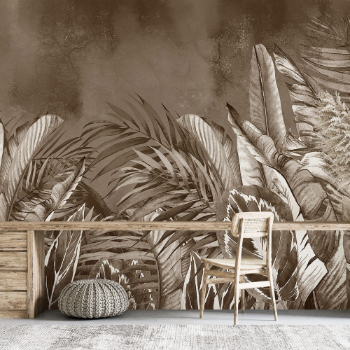 Papier peint panoramique - Feuilles Tropicales