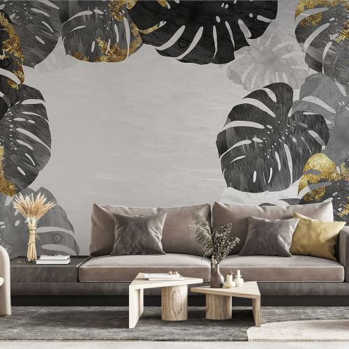 Papier peint panoramique - Feuilles tropicales