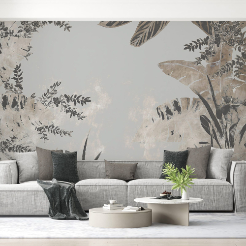 Papier peint panoramique - Feuilles tropicales