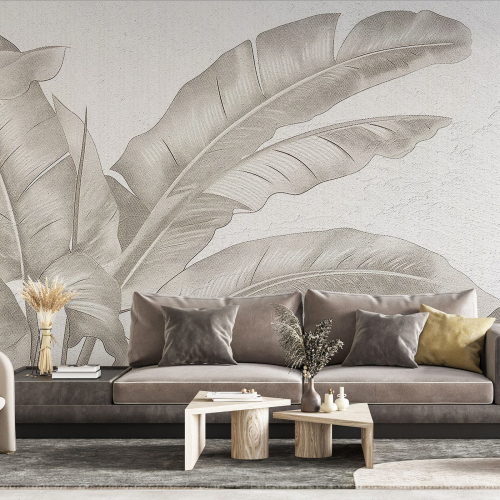 Papier peint panoramique - Feuilles tropicales