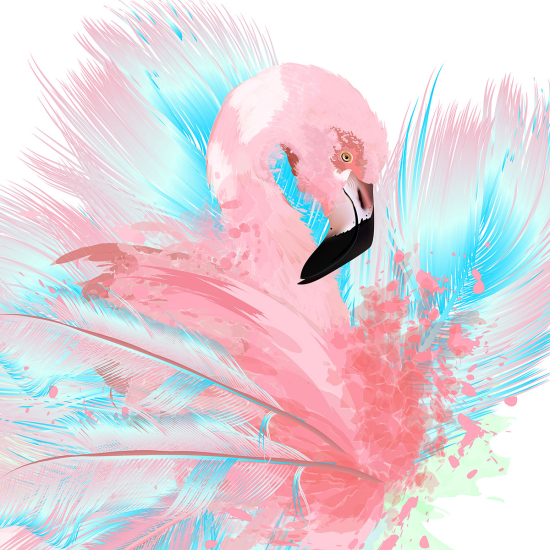Papier peint panoramique - Flamant rose