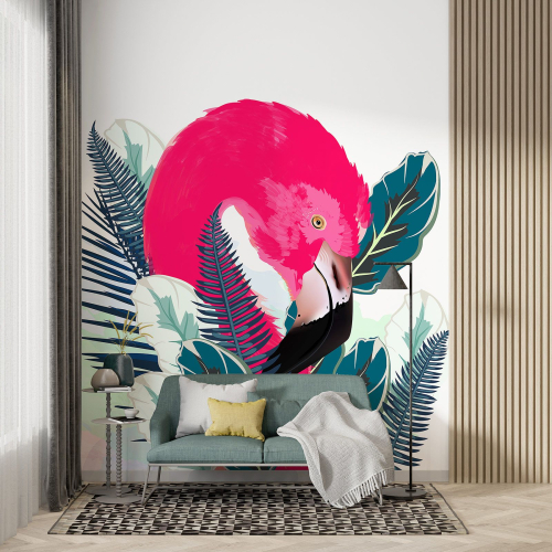 Papier peint panoramique - Flamant rose