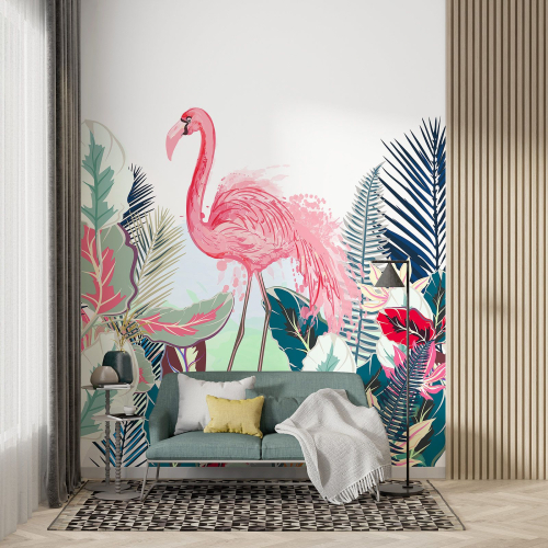 Papier peint panoramique - Flamant rose