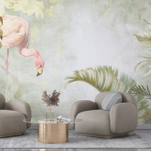 Papier peint panoramique - Flamant Rose
