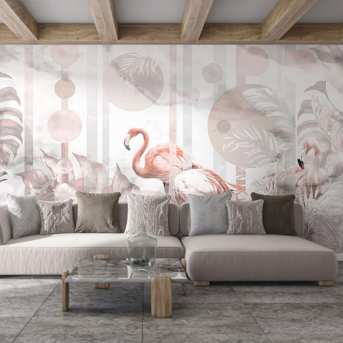 Papier peint panoramique - Flamant Rose