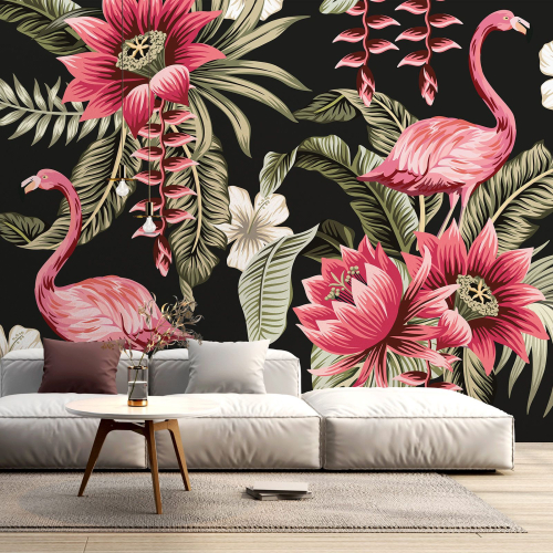 Papier peint panoramique - Flamants roses