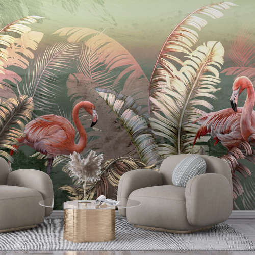 Papier peint panoramique - Flamants roses