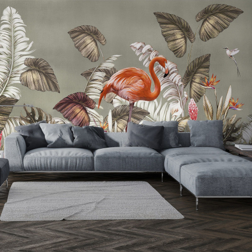 Papier peint panoramique - Flamants roses