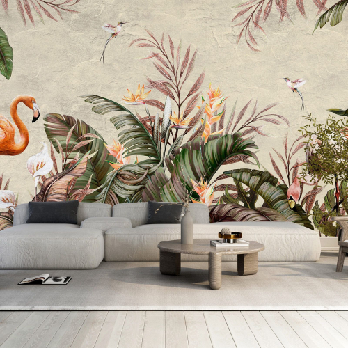 Papier peint panoramique - Flamants roses